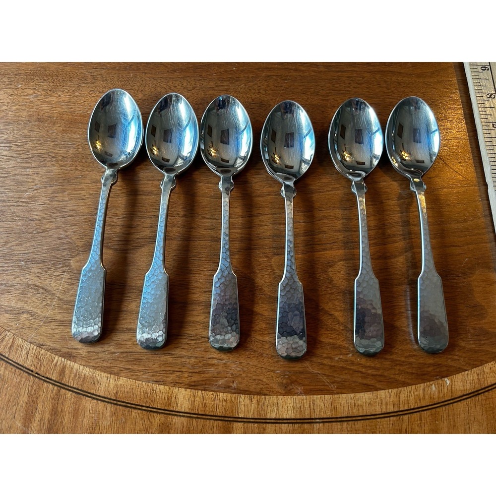 Set of 6 Towle Hammersmith Oval Soup Spoons 7 1/8" Germany Satin 18/8 Stainless